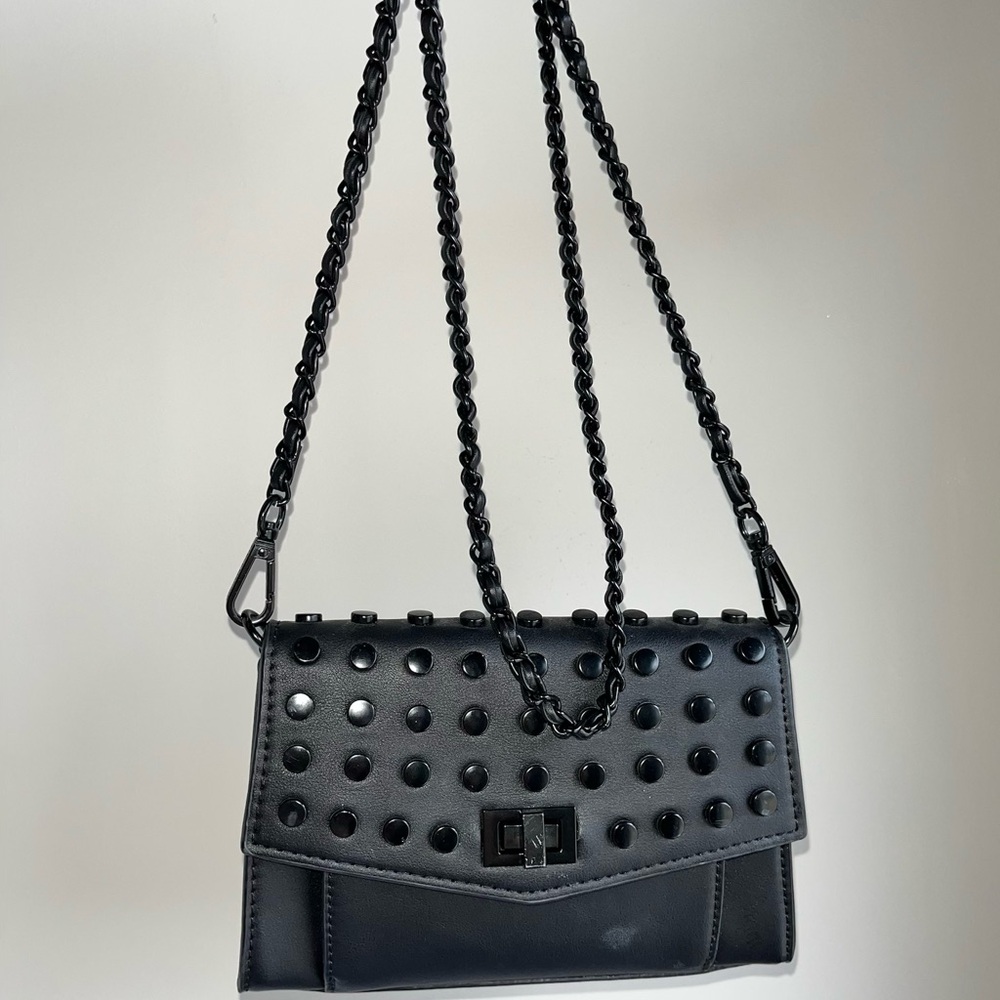 Steve Madden Black Studded Chain Crossbody Bag